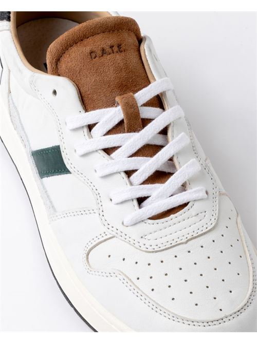 Sneakers bassa in pelle colore bianco. DATE | COURT VINTAGEWHITE CUOIO
